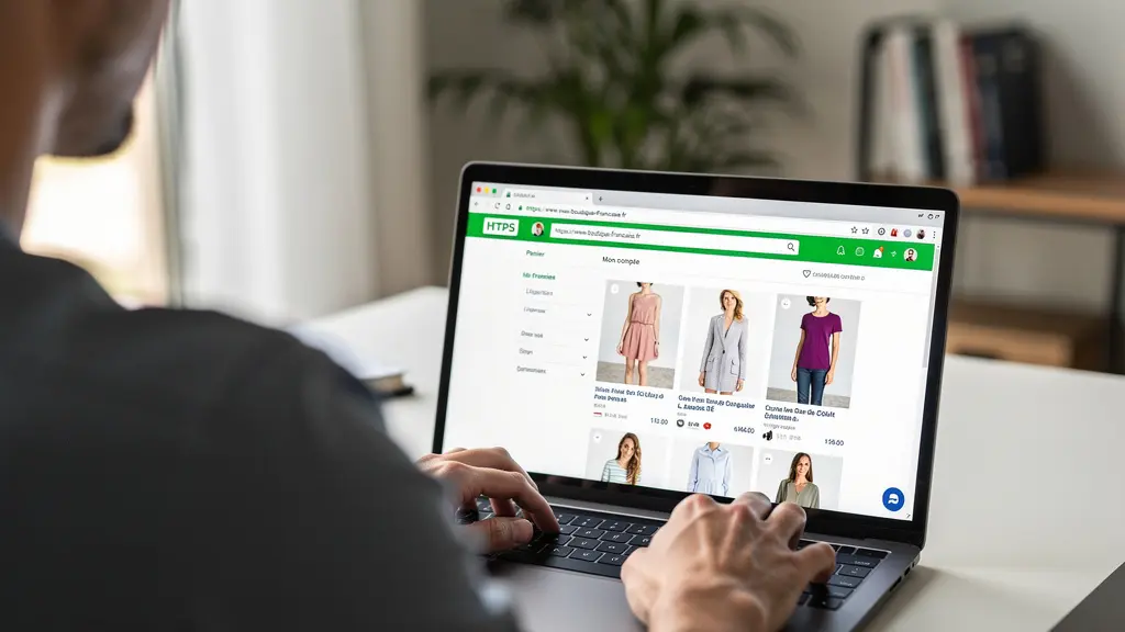 Vérification du cadenas HTTPS sur un site e-commerce de casques vélo